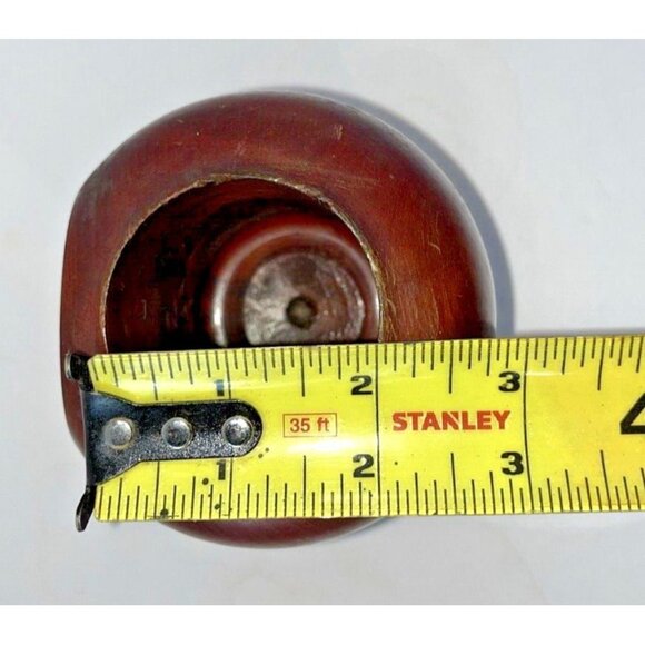 3.75” Petit Carved Wood Vase, Wall Snug Flat Side - Picture 10 of 16